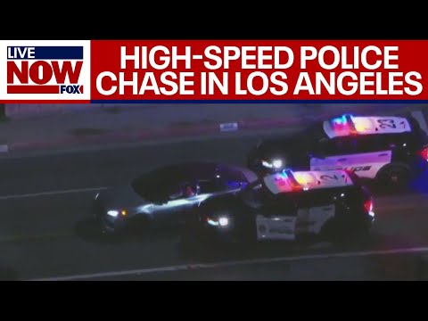 High-speed police chase: Suspect tries to flag police down by waving out window | LiveNOW from FOX