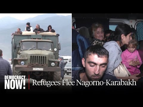 Fearing Ethnic Cleansing, 90,000 Armenians Flee Nagorno-Karabakh After Azerbaijan Military Blitz