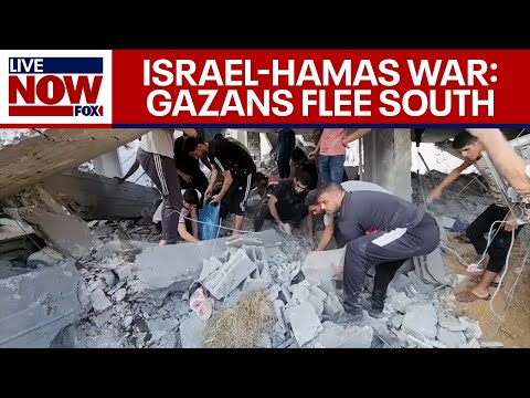 LIVE: Gaza citizens flee south as Israeli forces advance one month into war | LiveNOW from FOX